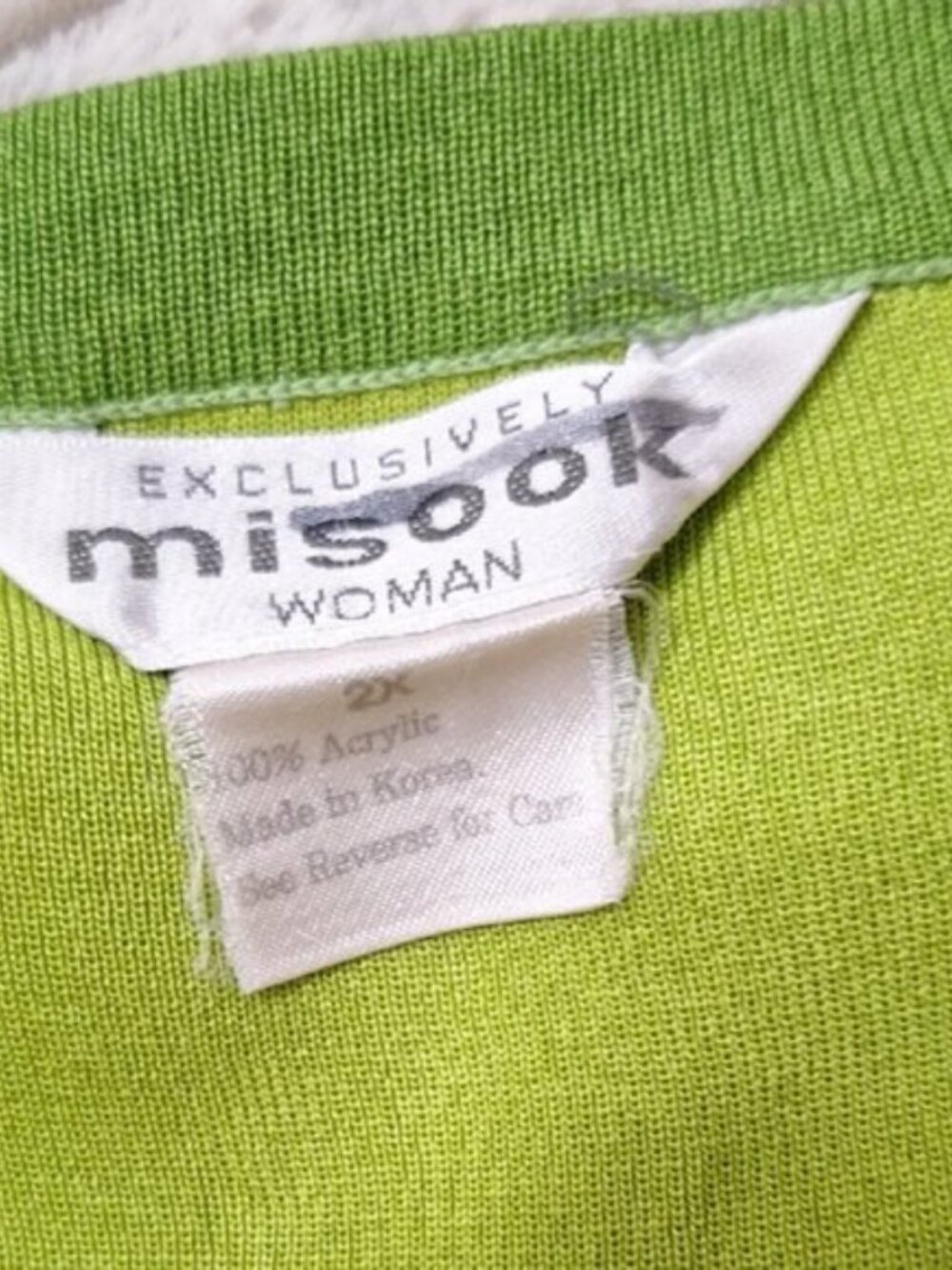 Misook Women´s Green Black Open  Front Lightweight Sweater Sz 2X - Picture 4 of 8